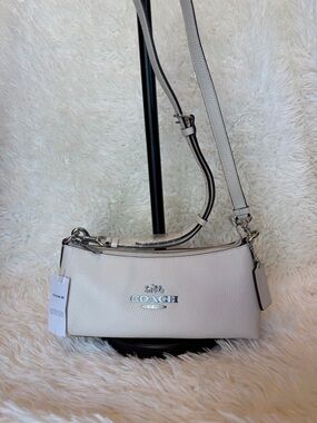 COACH Charlotte CL407 Chalk Pebbled Leather Detachable Strap, NWT, No Chain